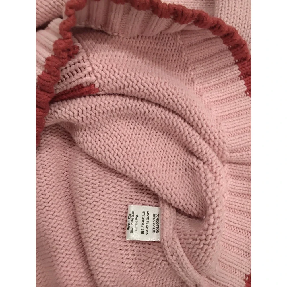 Sincerely Jules Dump Him Pink Red Graphic Knit Sweater Top ST21816 Womens Medium - Picture 4 of 7